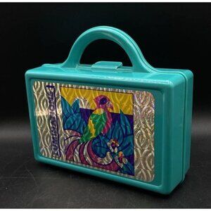 Green Parrot Luminations Laser Case School Pencil Holder Box Prismatic 80’s